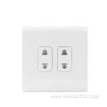 Electrical sockets 2Gang 2Pin Socket Outlets White